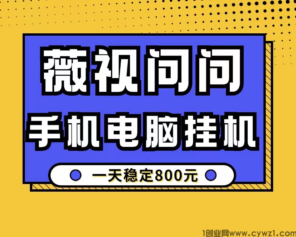 薇视问问手机电脑日收800最新项目、零基础、适合所有人！