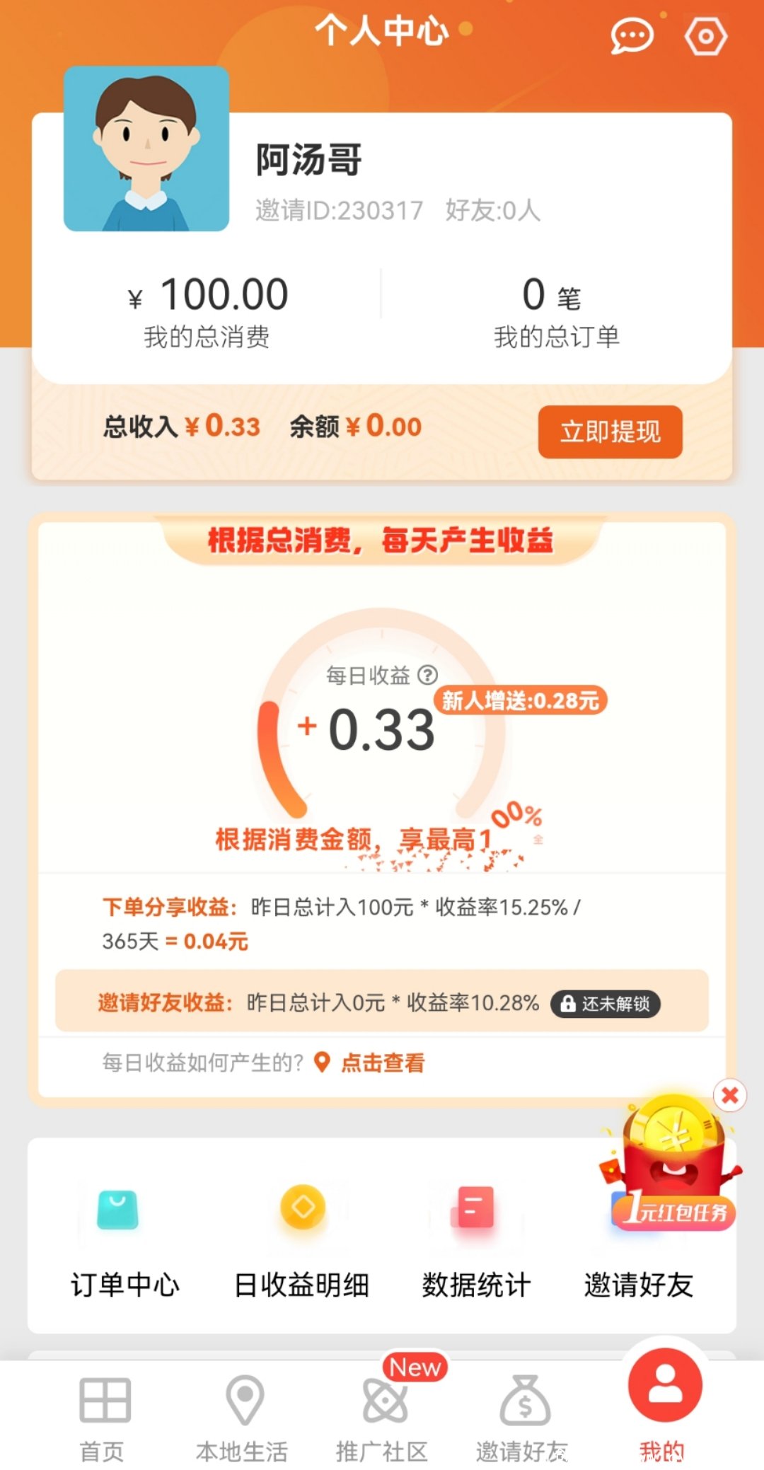 消费分红，睡后收入，长久项目