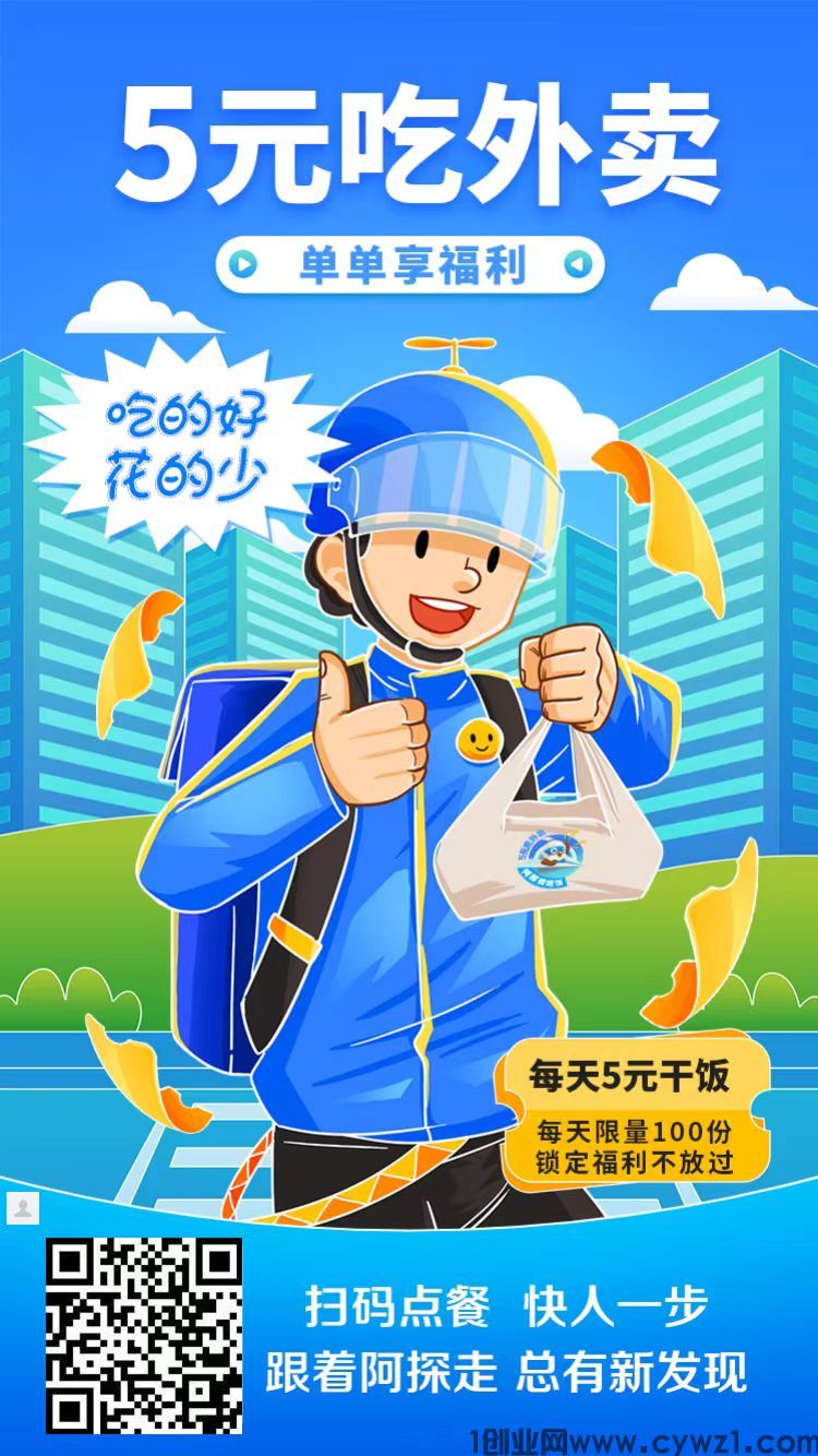 阿探请吃饭，霸王餐新平台,简单方便不用下载，5元吃外卖！花钱少！吃得好！