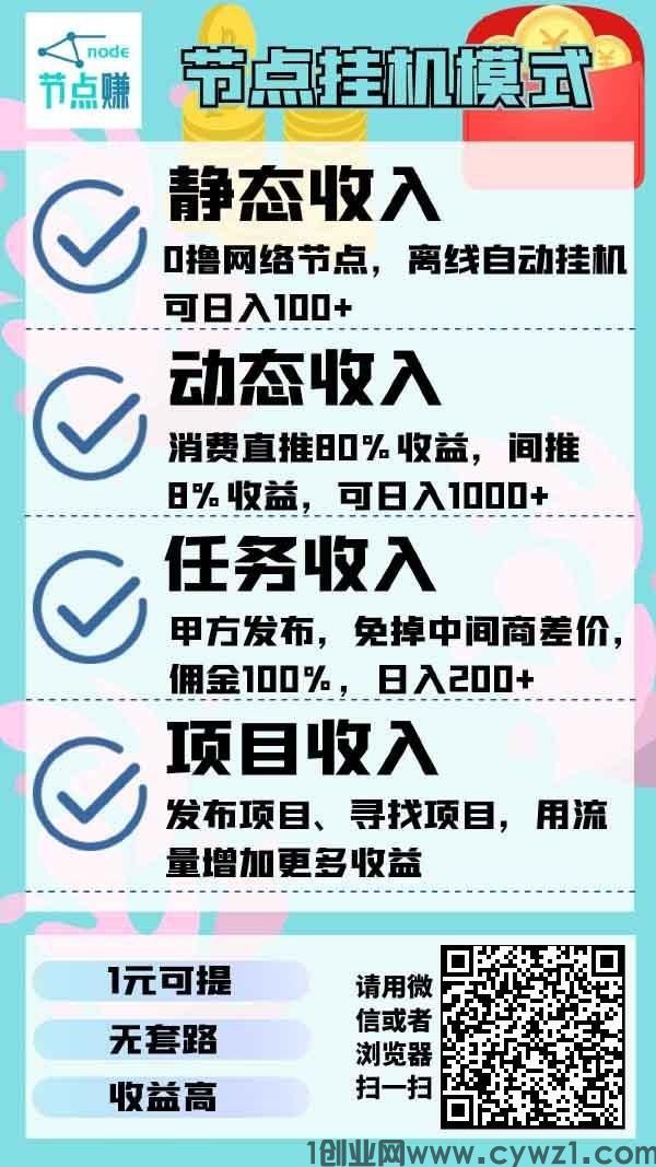 节点赚G机，后台运行，永久收益，安全靠谱
